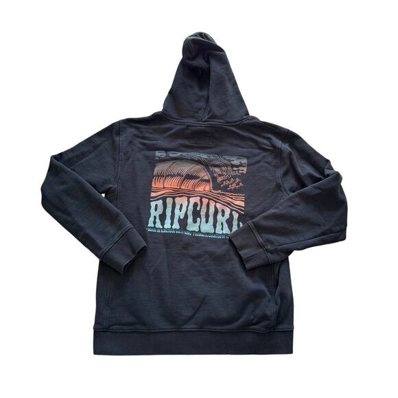 RIP CURL mens Sweatshirt size Small, black with colorful design - Picture 2 of 9